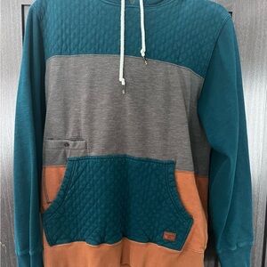 Billabong Teal, Gray, and Brown Men's Hoodie